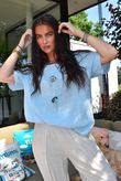 Izi Cheesecloth Button Tee Baby Blue